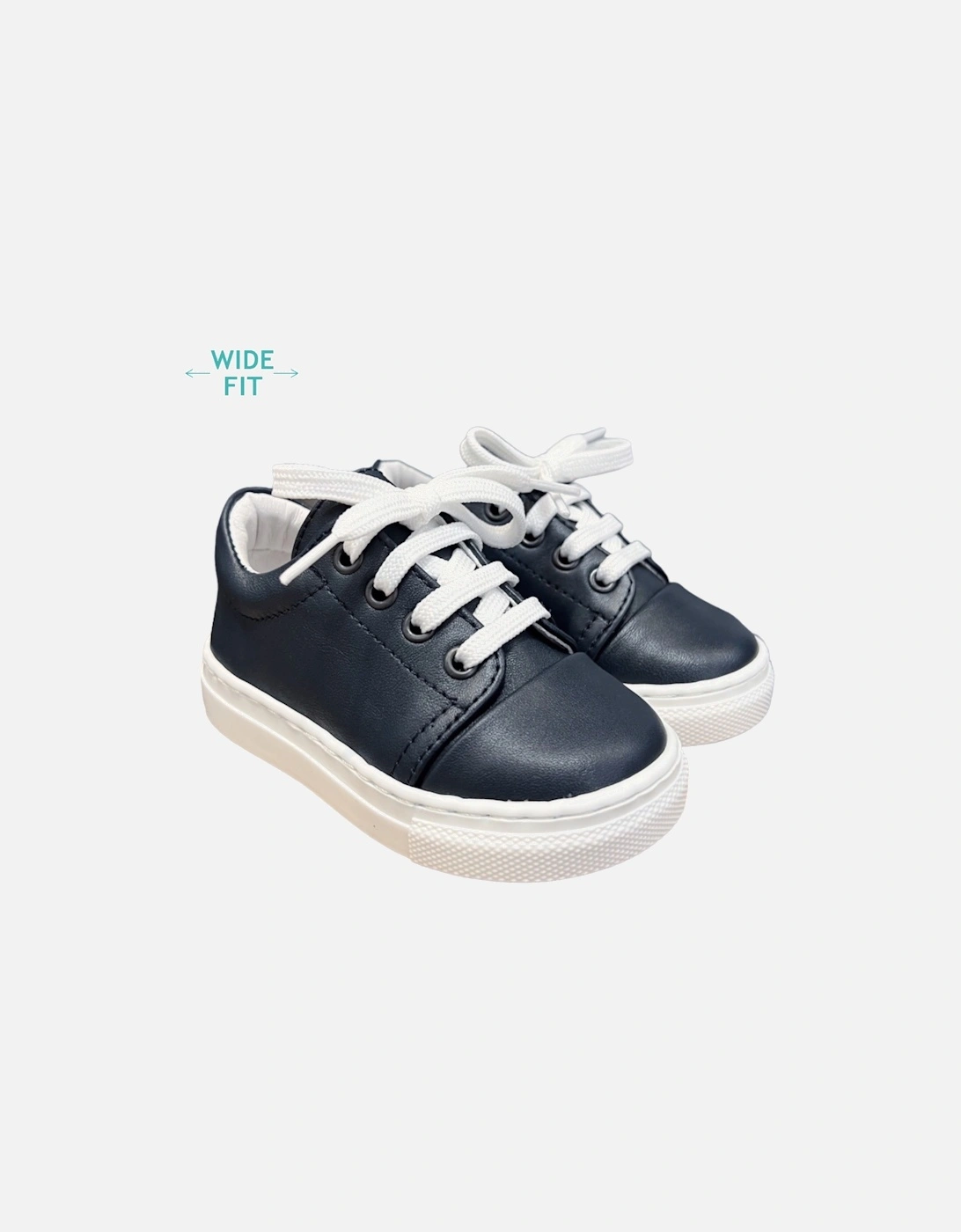 Navy Leather Santiago Trainers, 4 of 3
