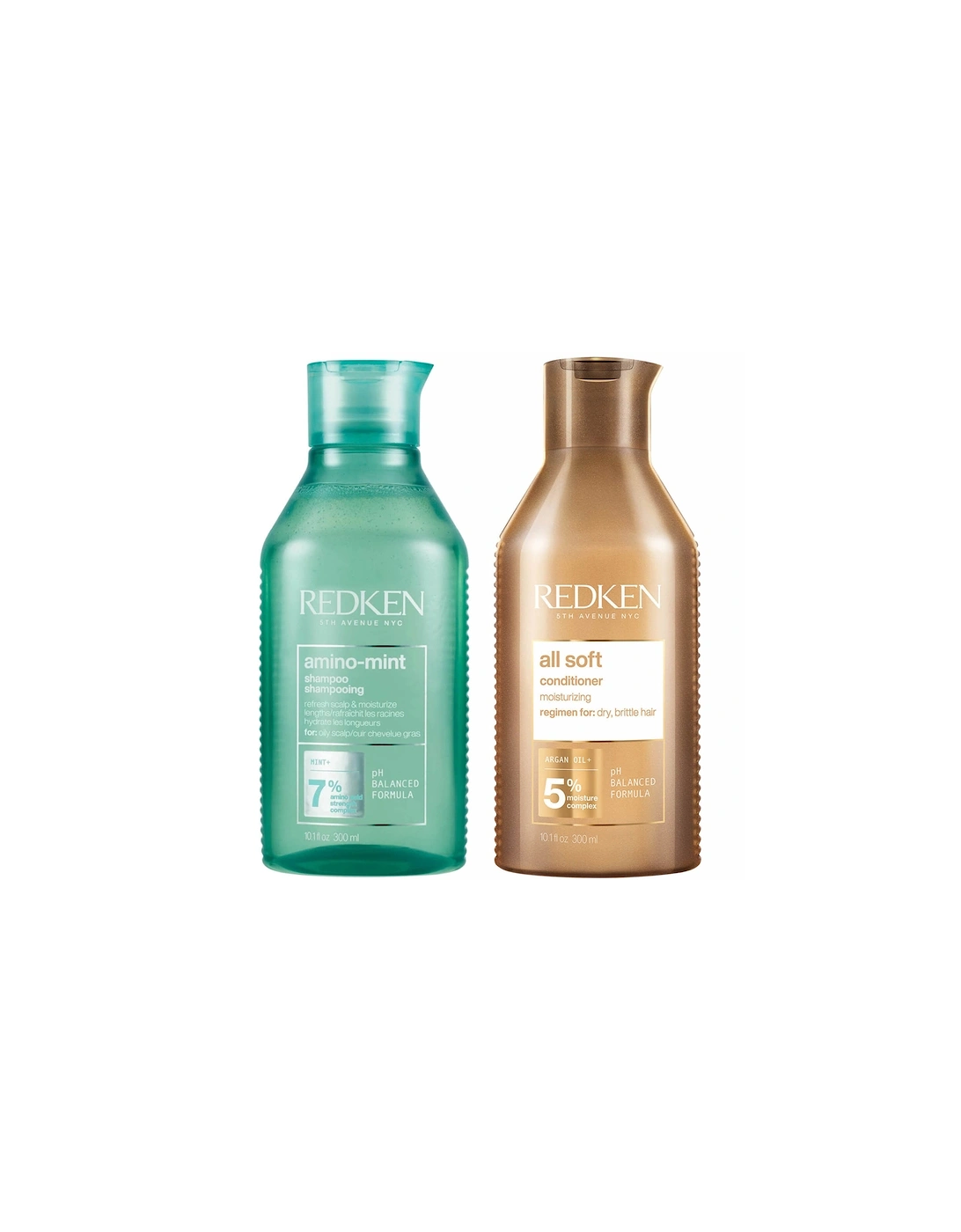 Amino Mint Scalp Cleansing for Greasy Hair Shampoo and All Soft Hydrating Care Conditioner Bundle, 2 of 1