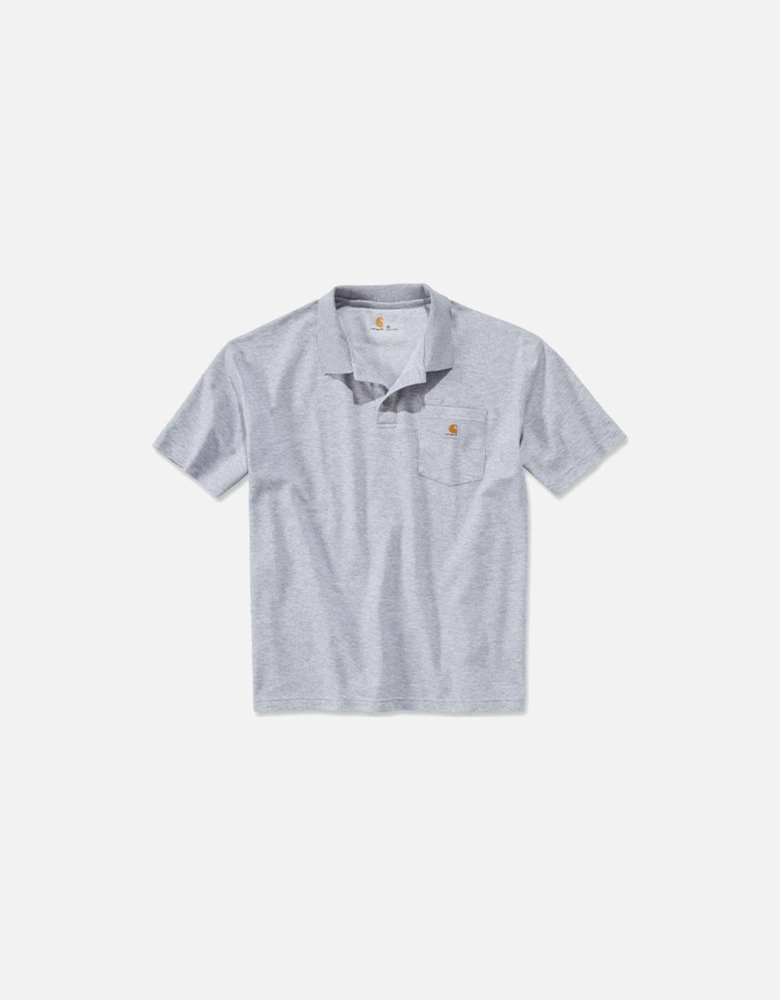 Carhartt Loose Fit Midweight Short-Sleeve Pocket Polo Heather Grey