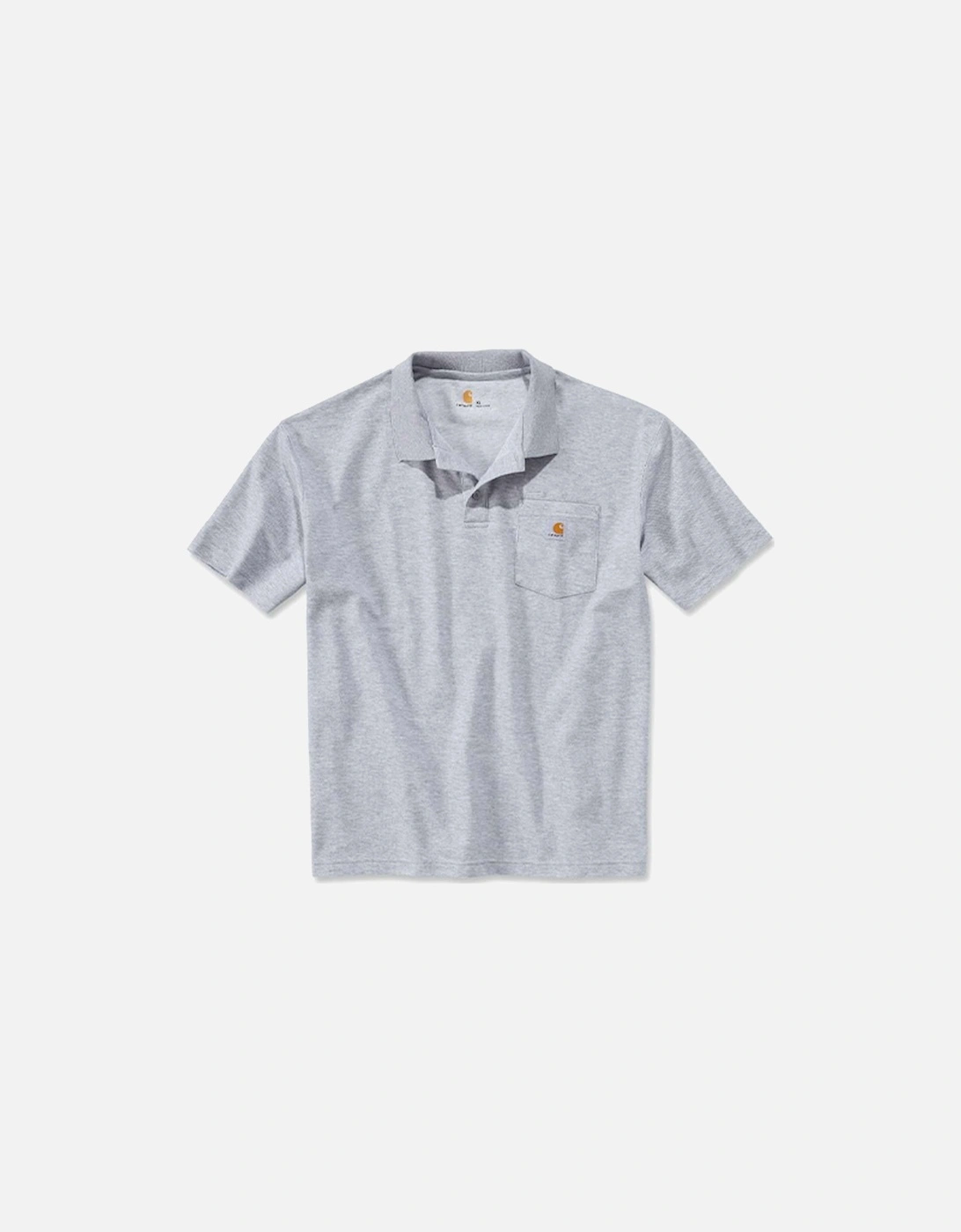 Carhartt Loose Fit Midweight Short-Sleeve Pocket Polo Heather Grey, 3 of 2