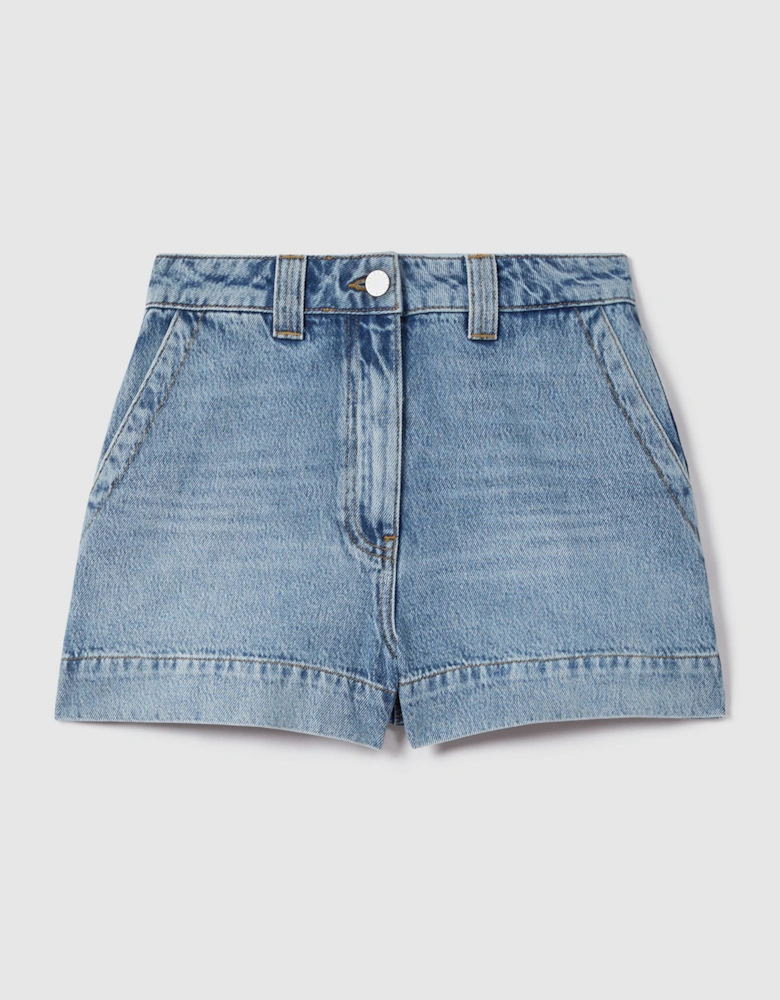 High Rise Denim Shorts