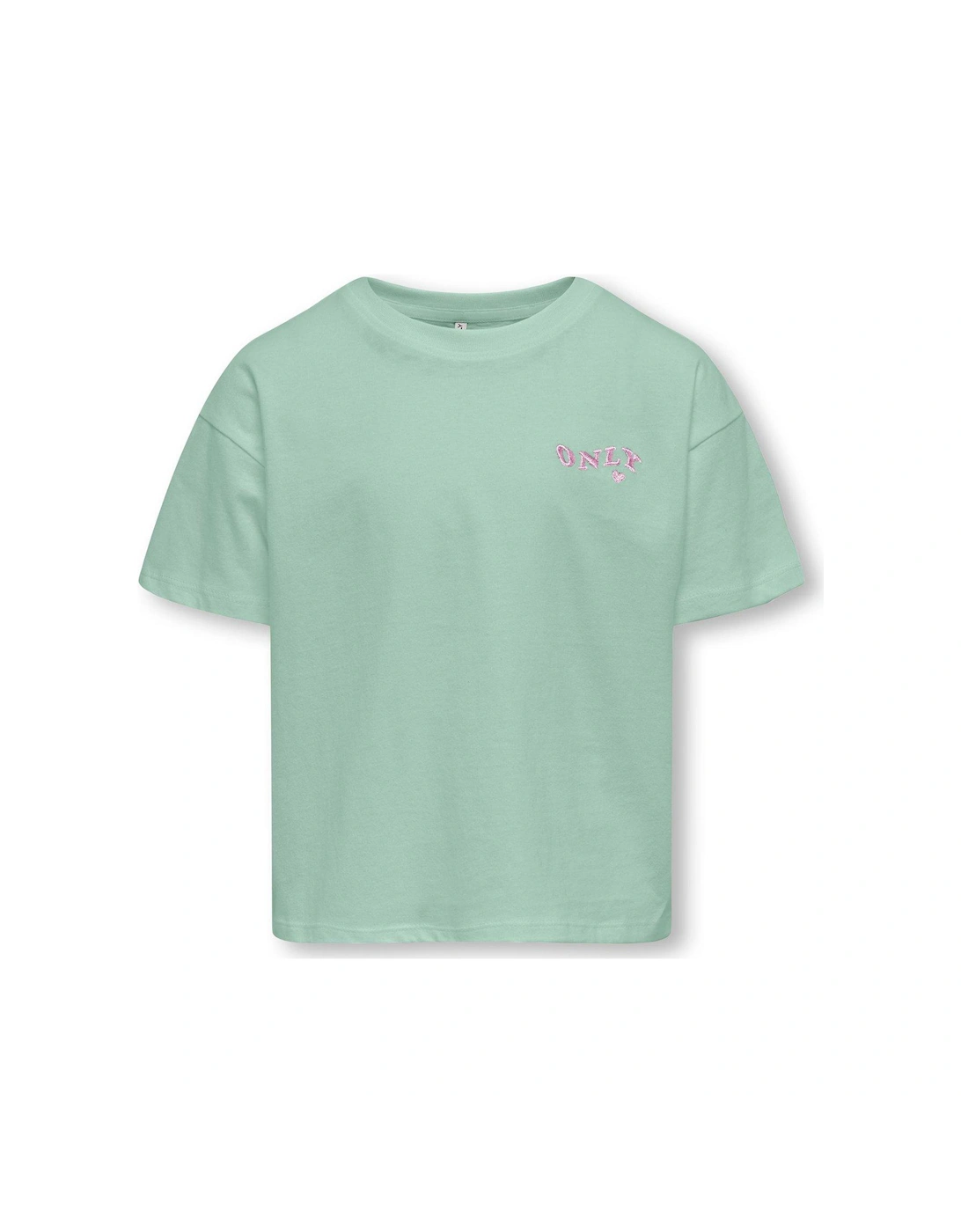 Girls Heart Print Short Sleeve Tshirt - Subtle Green, 3 of 2
