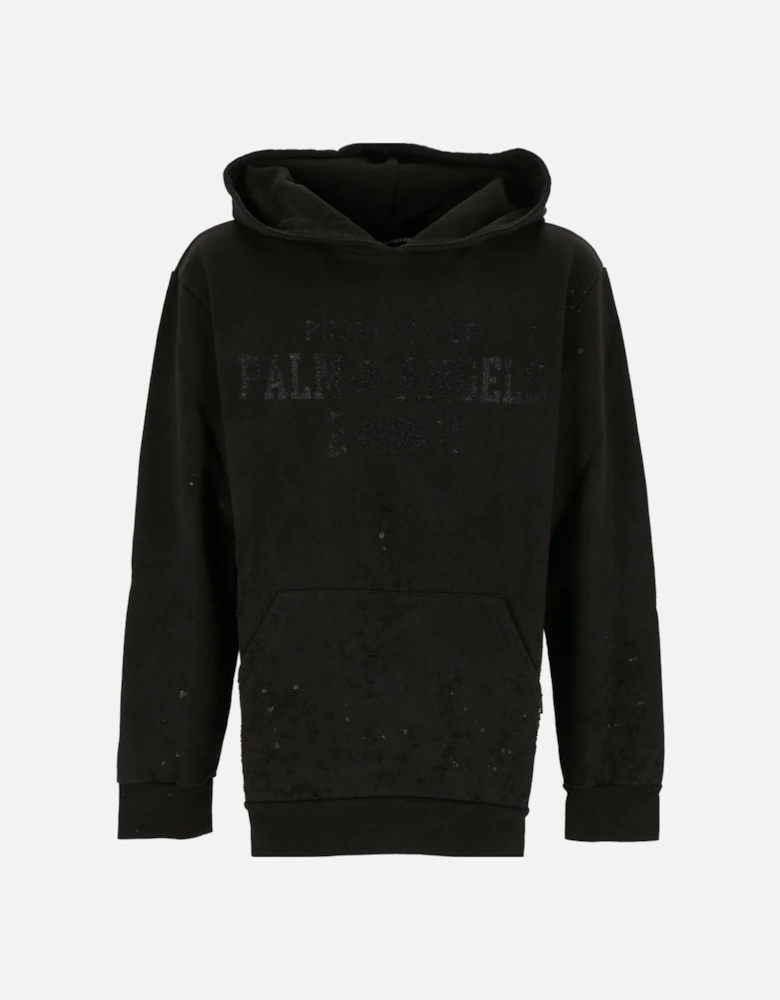 Damaged Logo Black Hoodie