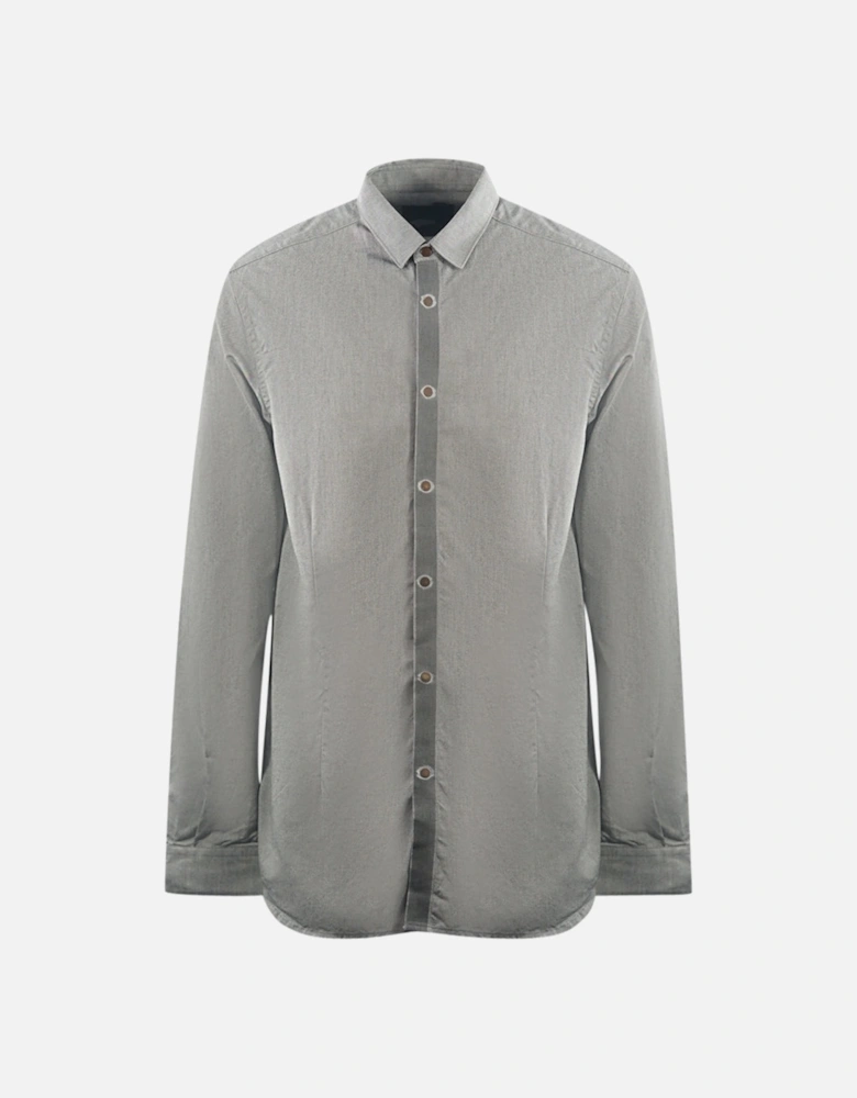 Black Gold Plain Grey Long Sleeve Shirt