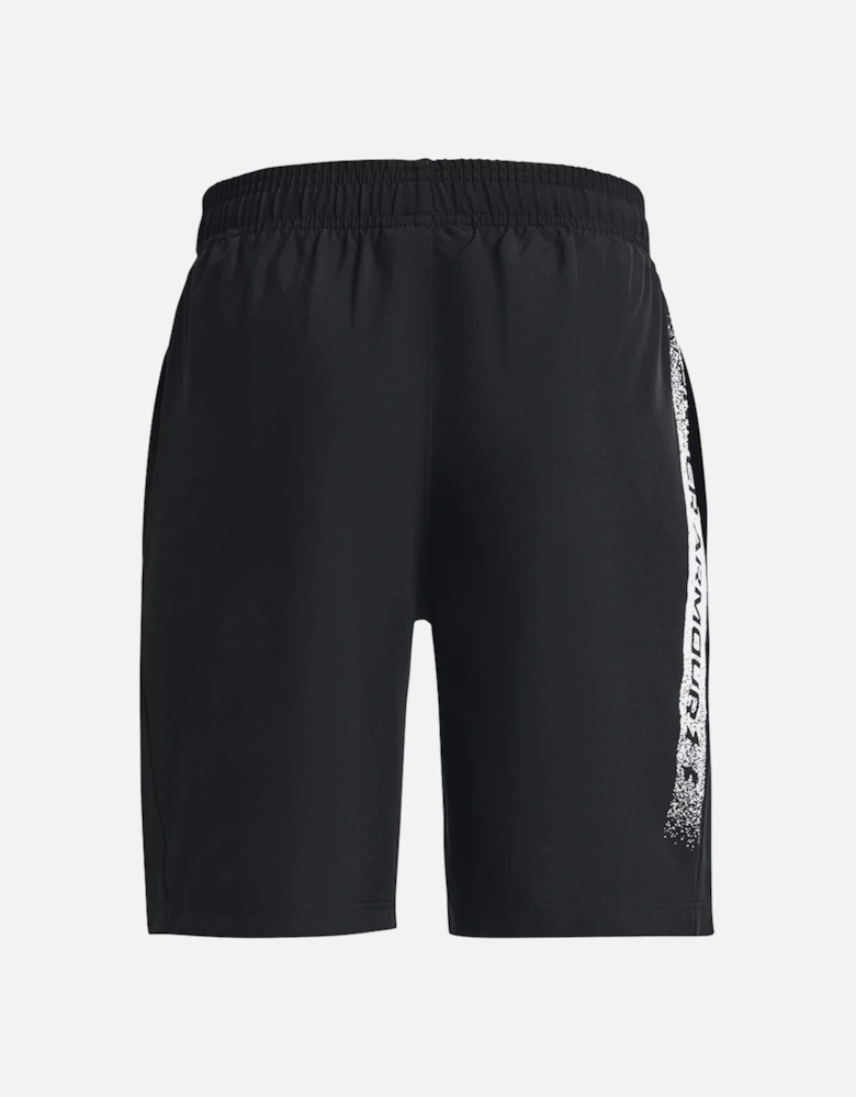 Youths Woven Graphic Shorts (Black/White)