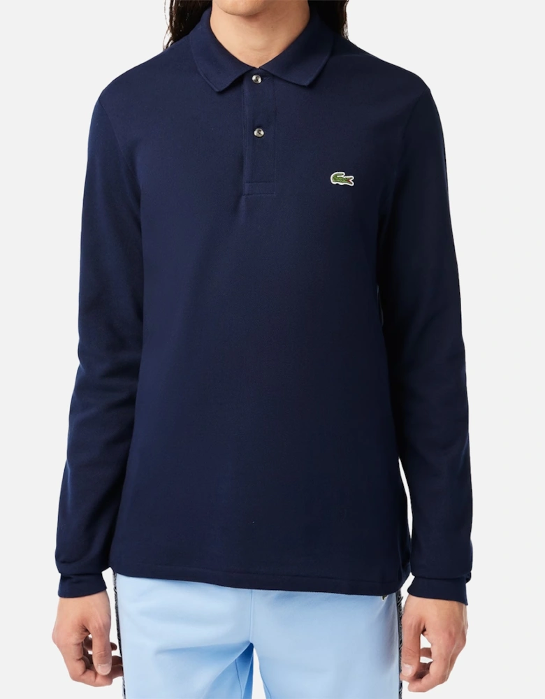 Mens Long Sleeve Polo Shirt (Navy)