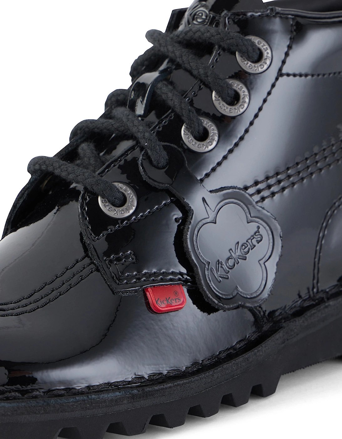 Youths Kick Hi Patent Boots (Black)
