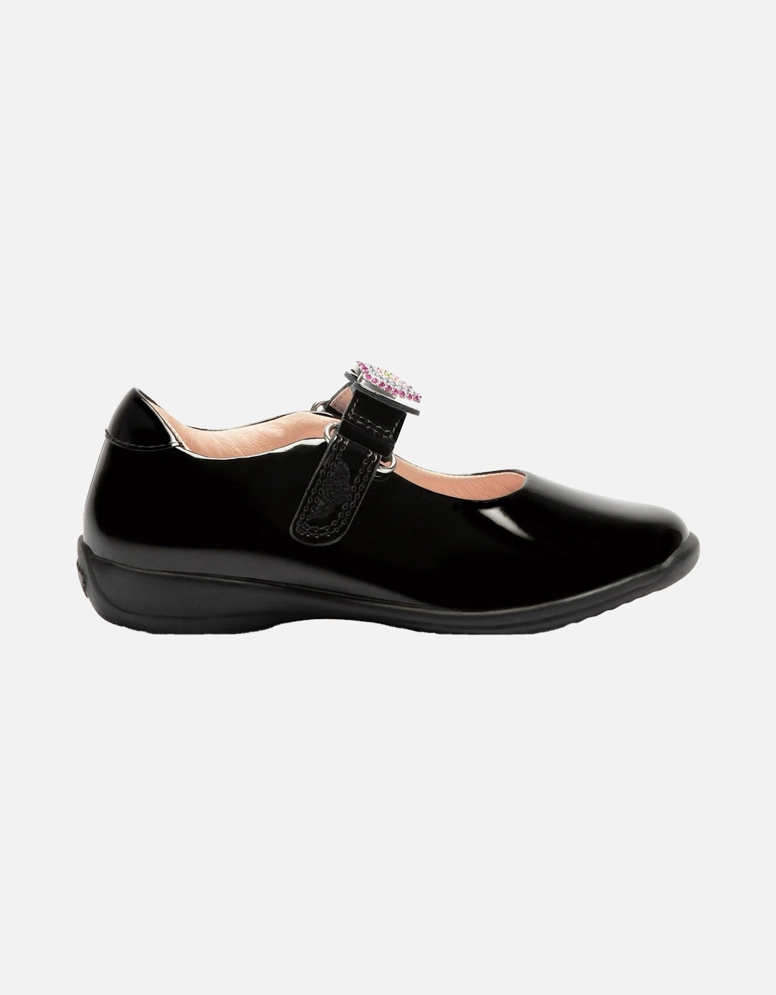 Juniors Erin Patent School Shoes (Black), 6 of 5