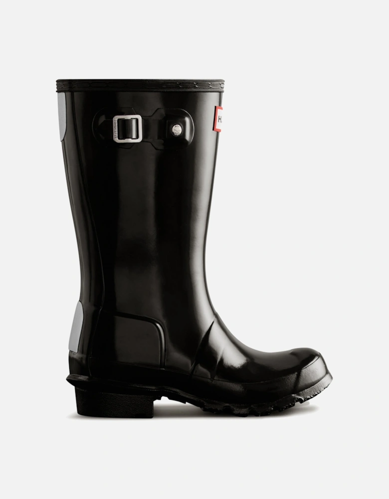 Juniors Gloss Wellington Boots (Black)