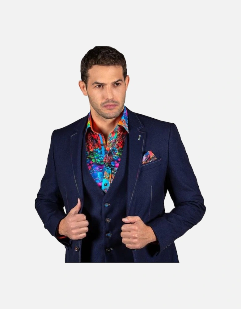 Mens Signature Slim Fitted Jacket (Navy)