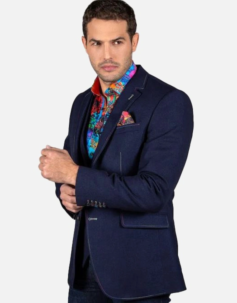 Mens Signature Slim Fitted Jacket (Navy)