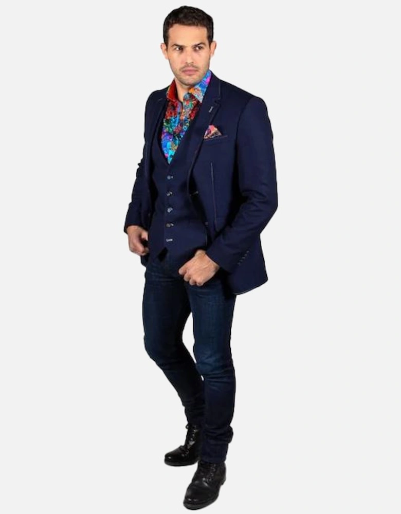 Mens Signature Slim Fitted Jacket (Navy)