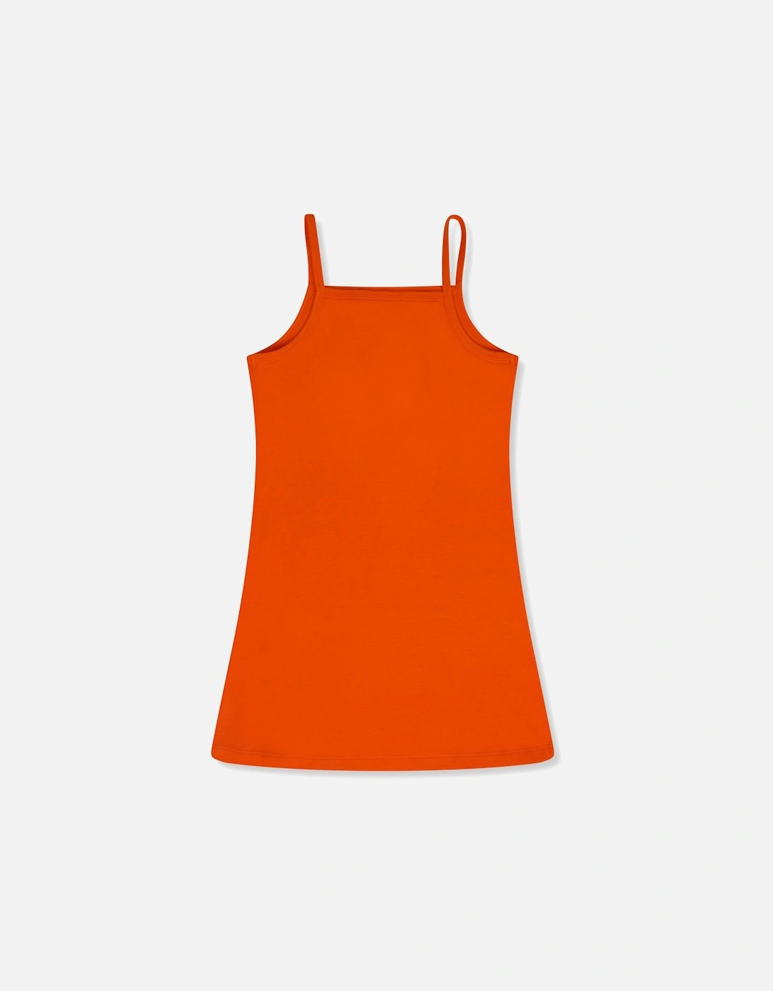 Juniors Stack Logo Dress (Orange)