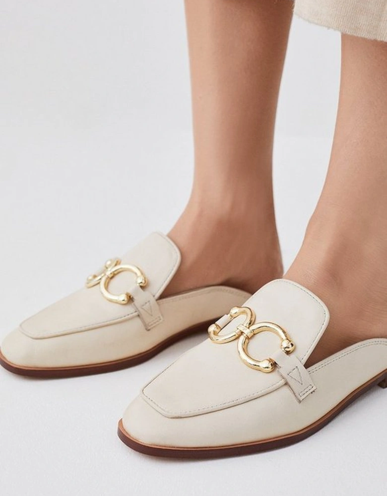 Leather Open Back Slip-On Loafer