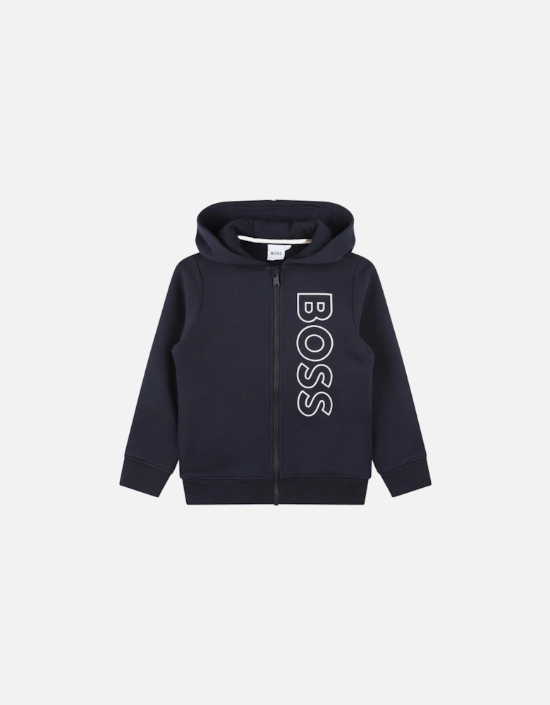 Juniors Vertical Logo Hoodie (Navy)