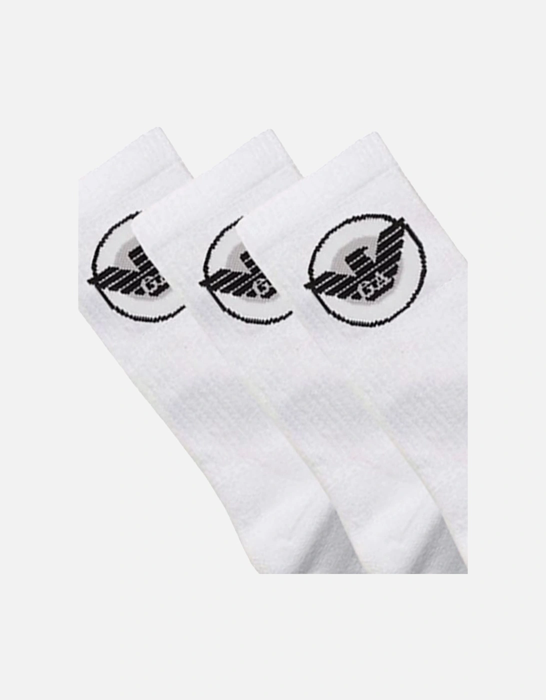 Mens 3pkt Eagle Logo Socks (White)