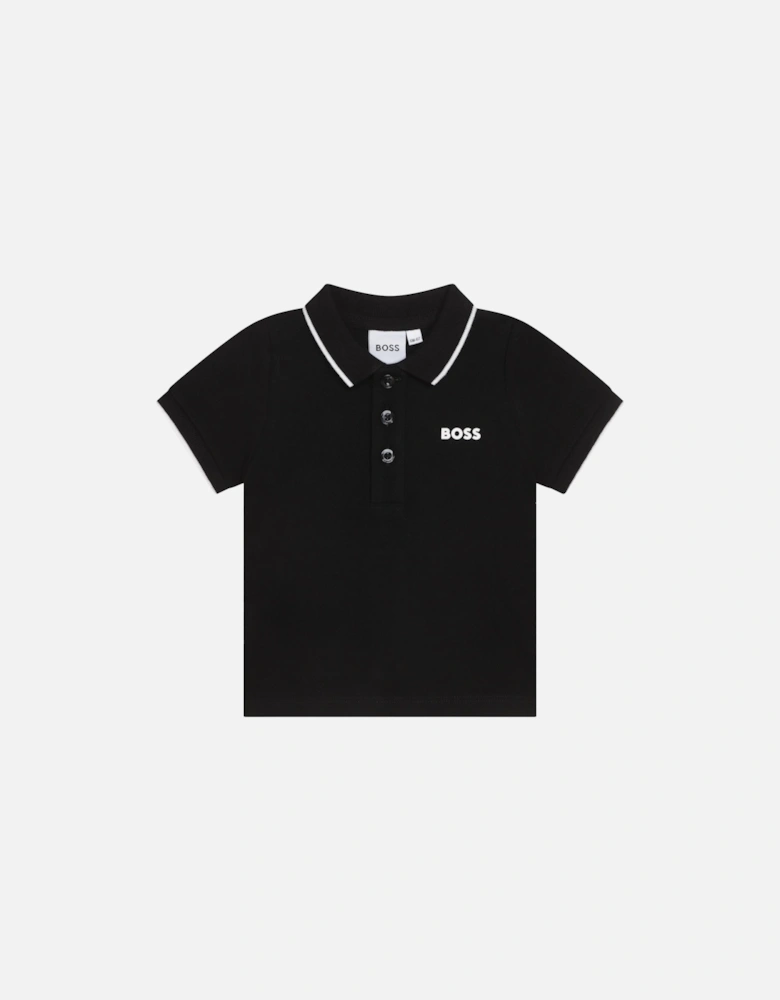 Infants Contrast Trim Polo Shirt (Black)