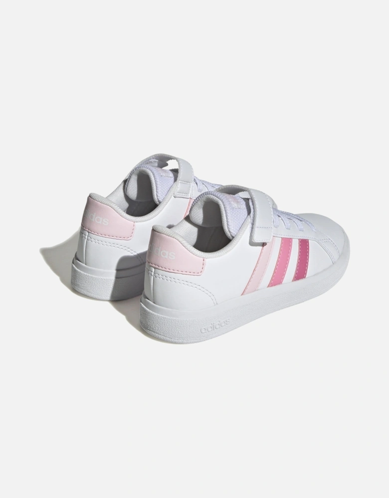 Juniors Grand Court 2.0 Trainers (White/Pink)