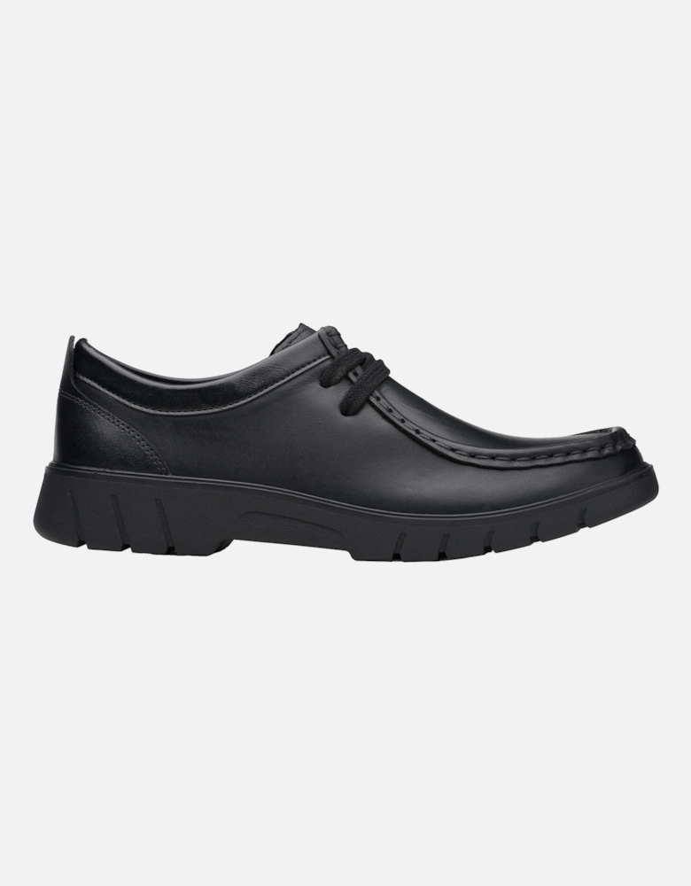 Youths Branch Low Leather School Shoes (Black)