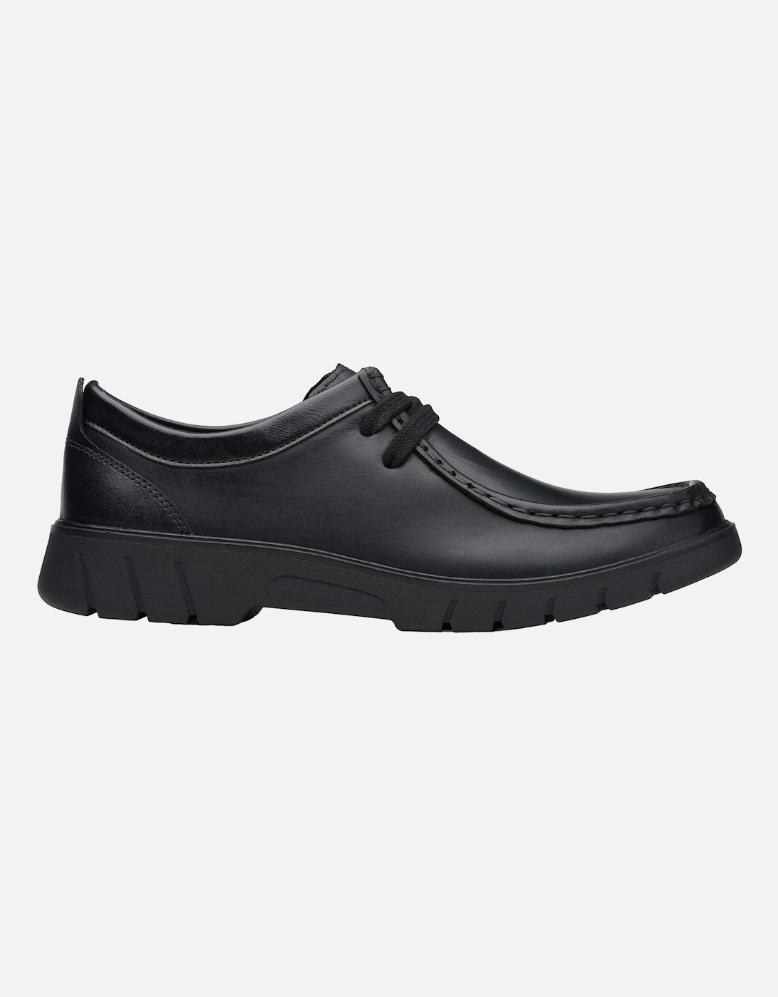 Youths Branch Low Leather School Shoes (Black), 8 of 7