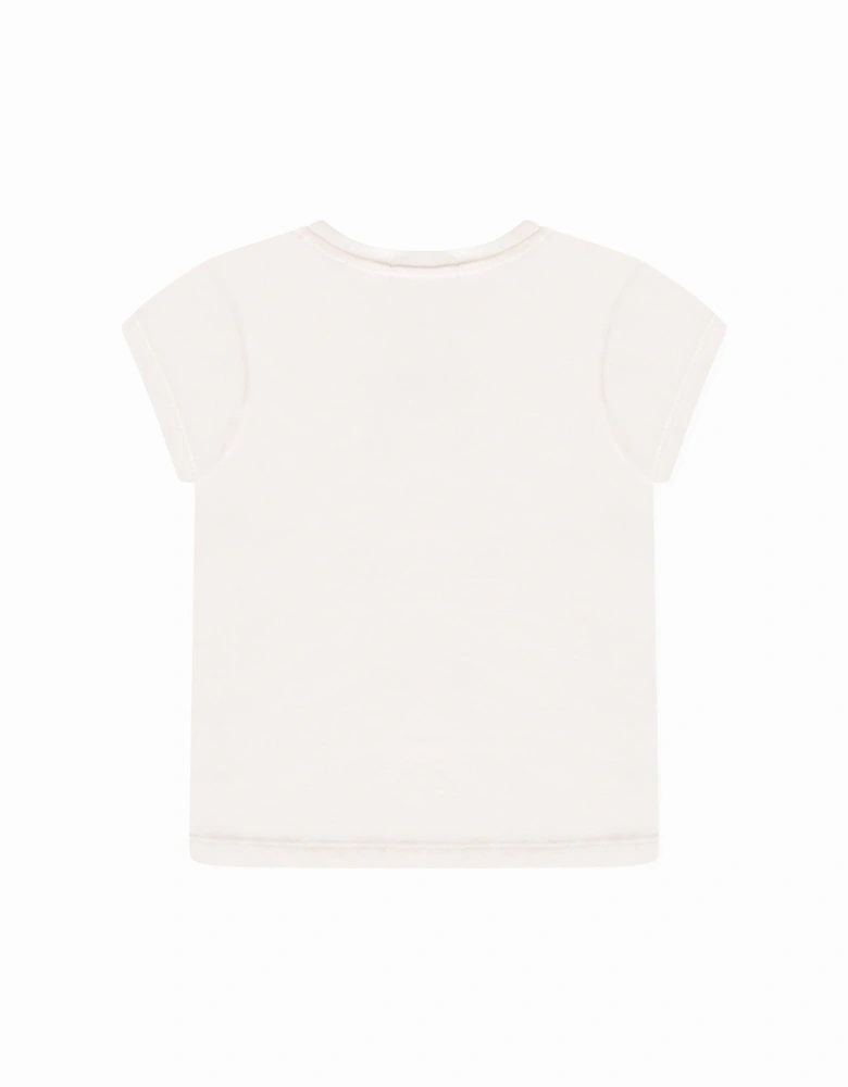 Girls Micro Monogram T-Shirt (White)