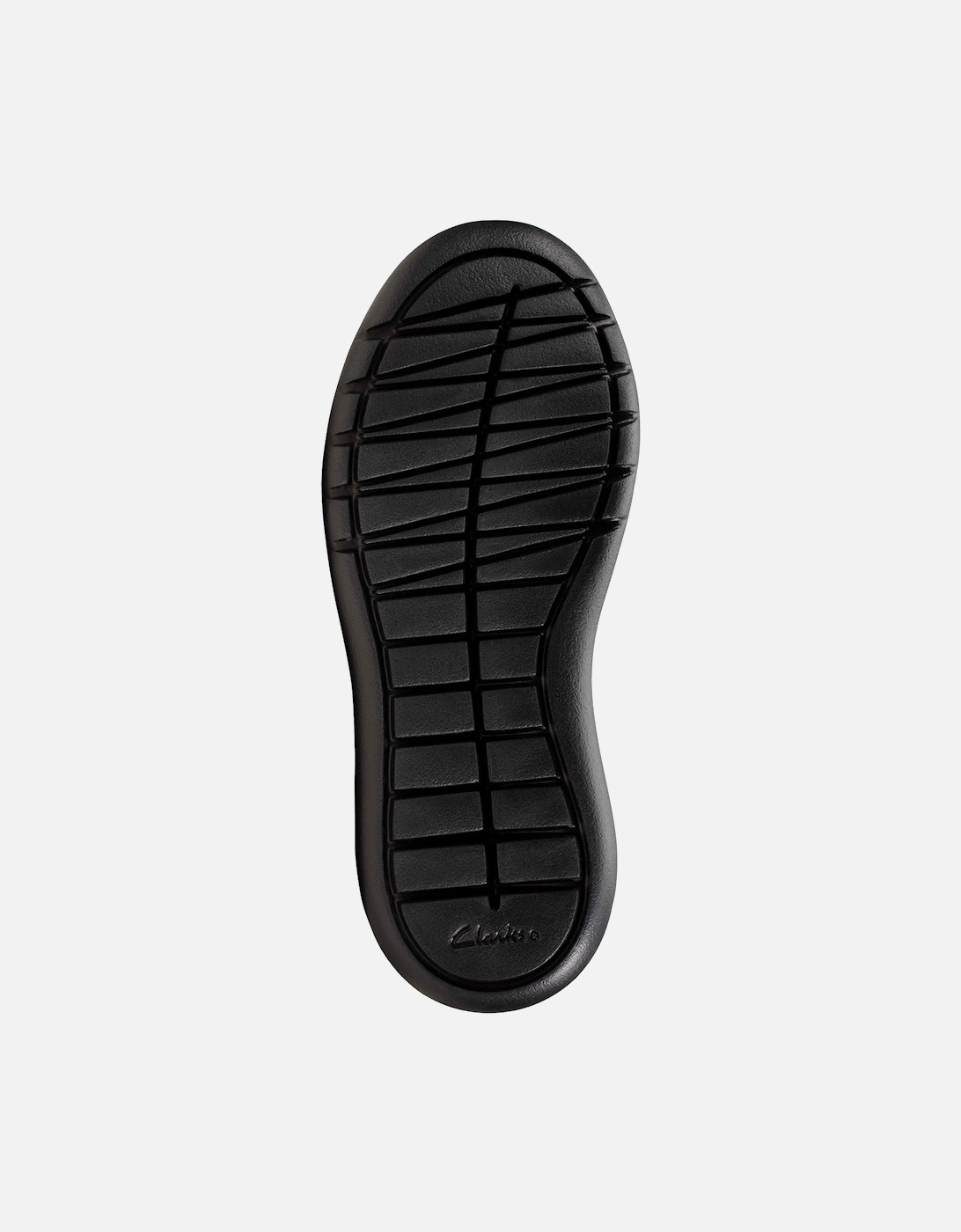 Juniors Scape Flare Leather School Shoes (Black)