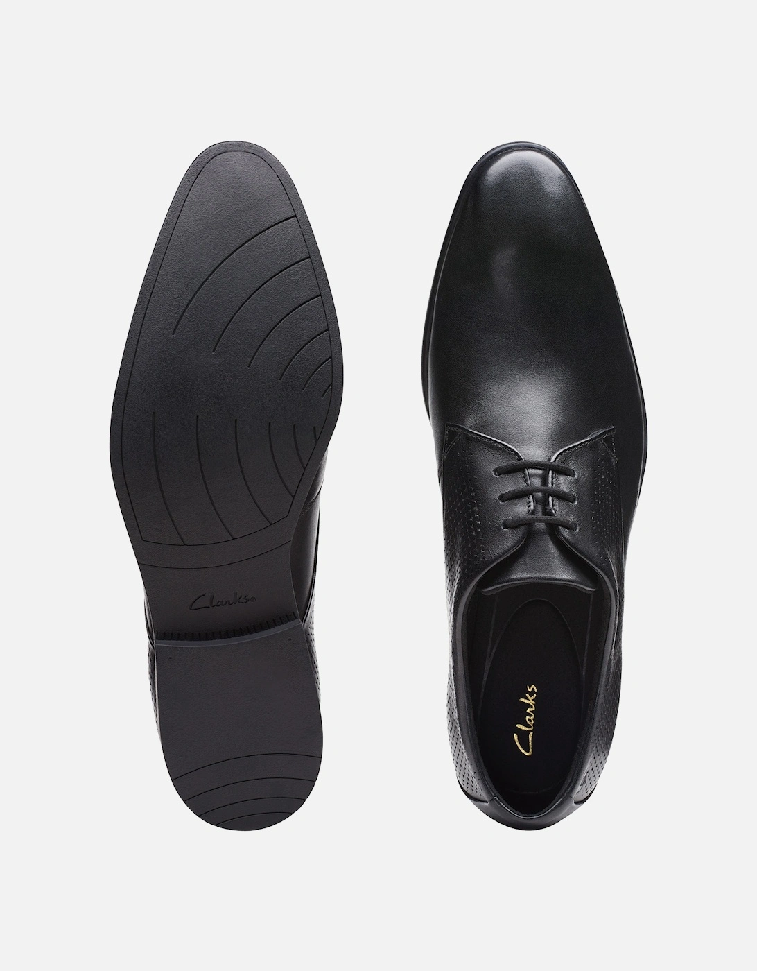 Mens Boswyn Lace Leather Shoes (Black)