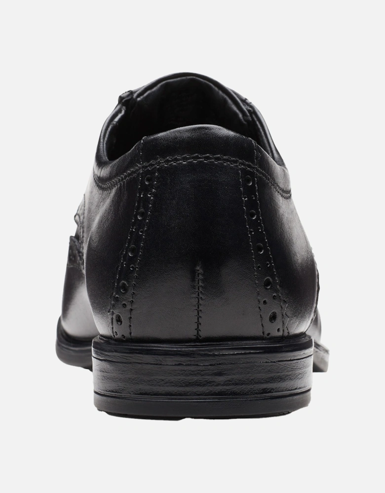 Mens Howard Wing Leather Brogue Shoes (Black)