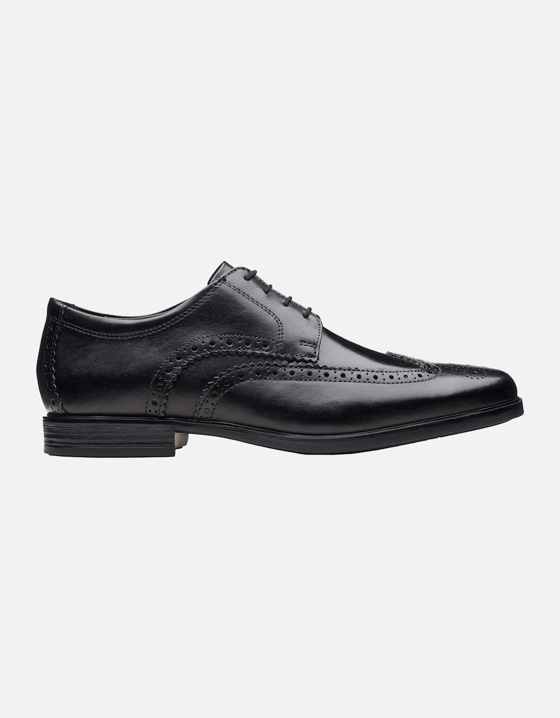 Mens Howard Wing Leather Brogue Shoes (Black), 8 of 7