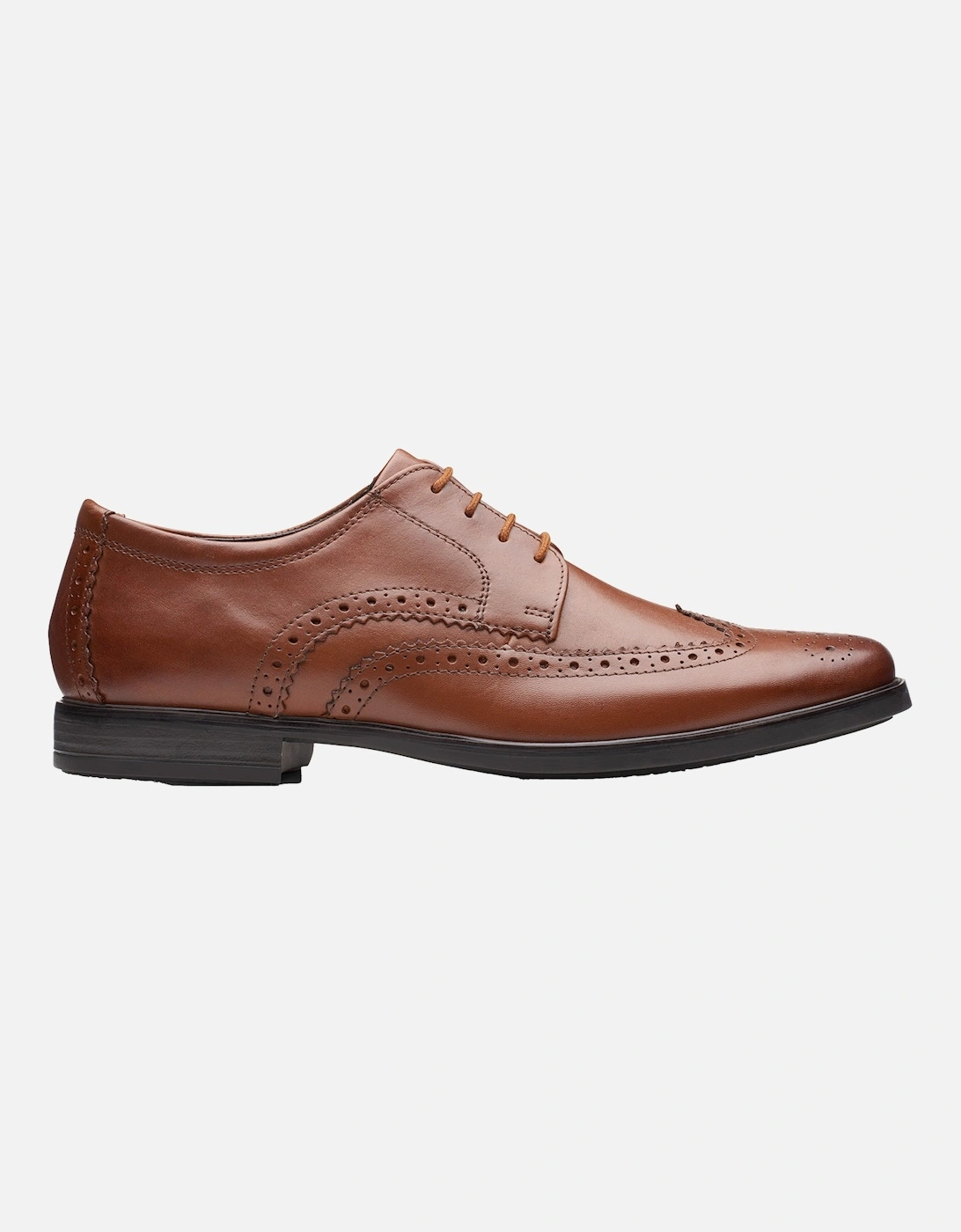 Mens Howard Wing Leather Brogue Shoes (Tan), 8 of 7