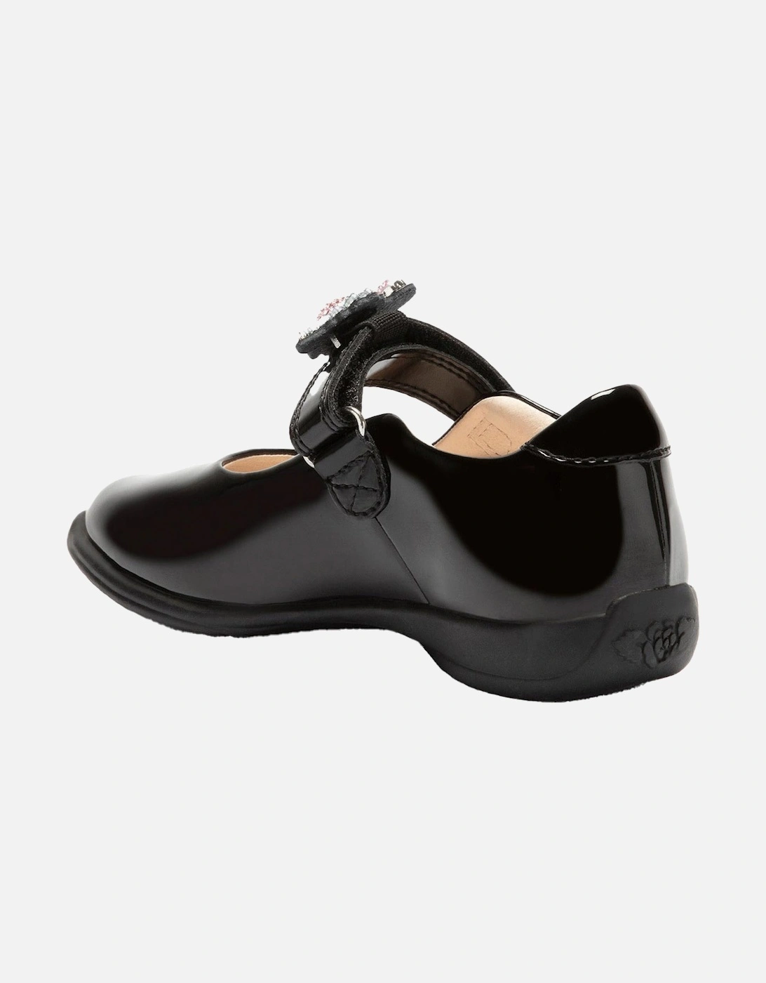 Juniors Patent Dino 2 School Shoes (Black)