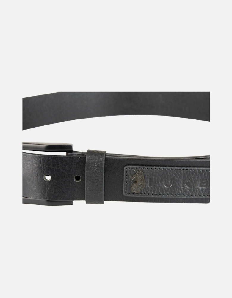 LUKE Mens Rutland Leather Patch Belt (Black)