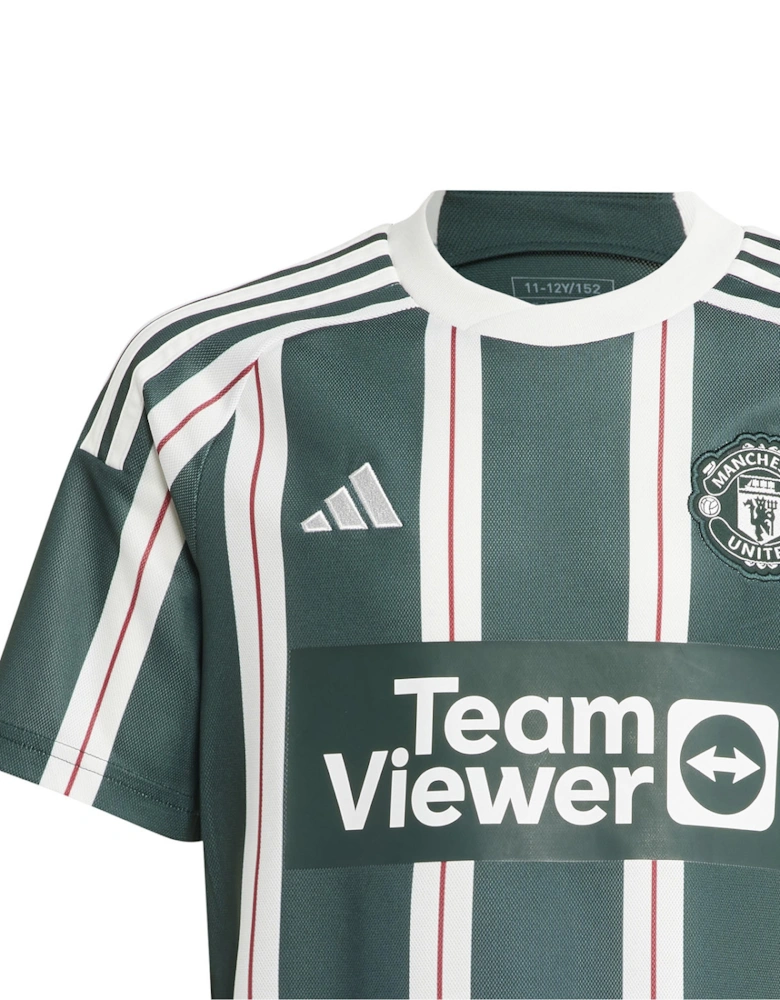 Youths Manchester United Away Shirt 2023/24 (Dark Green)