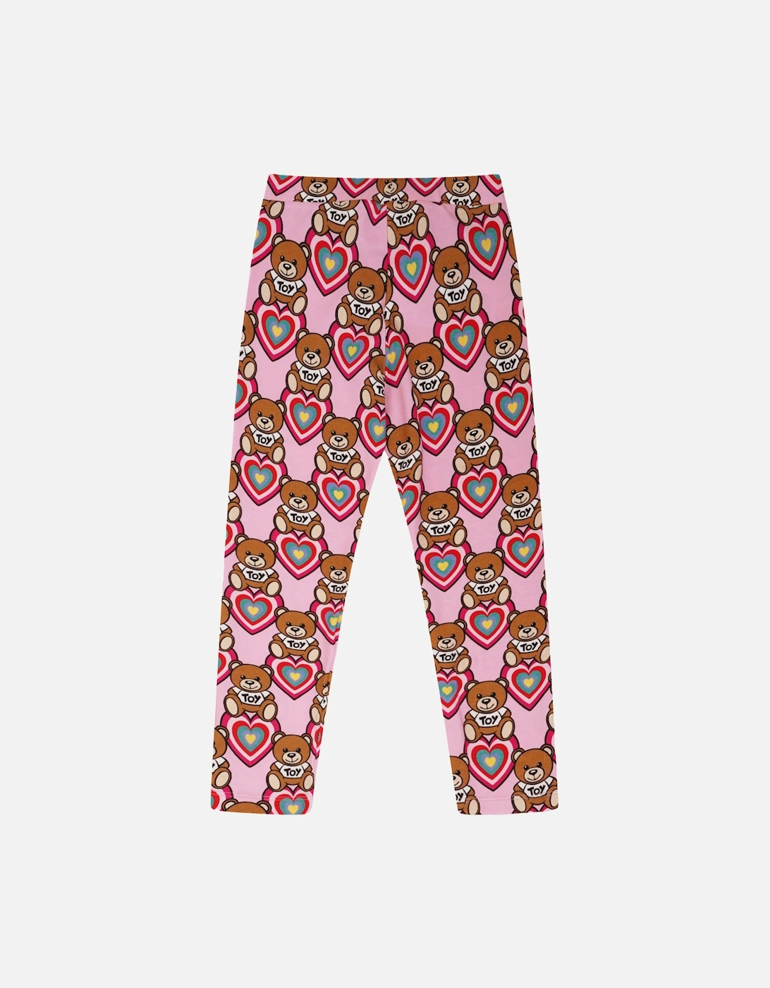 Juniors All Over Toy & Heart Print Leggings (Pink)