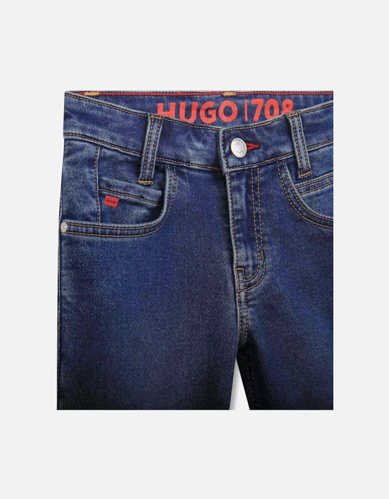 Juniors Double Wash Denim Jeans (Blue)