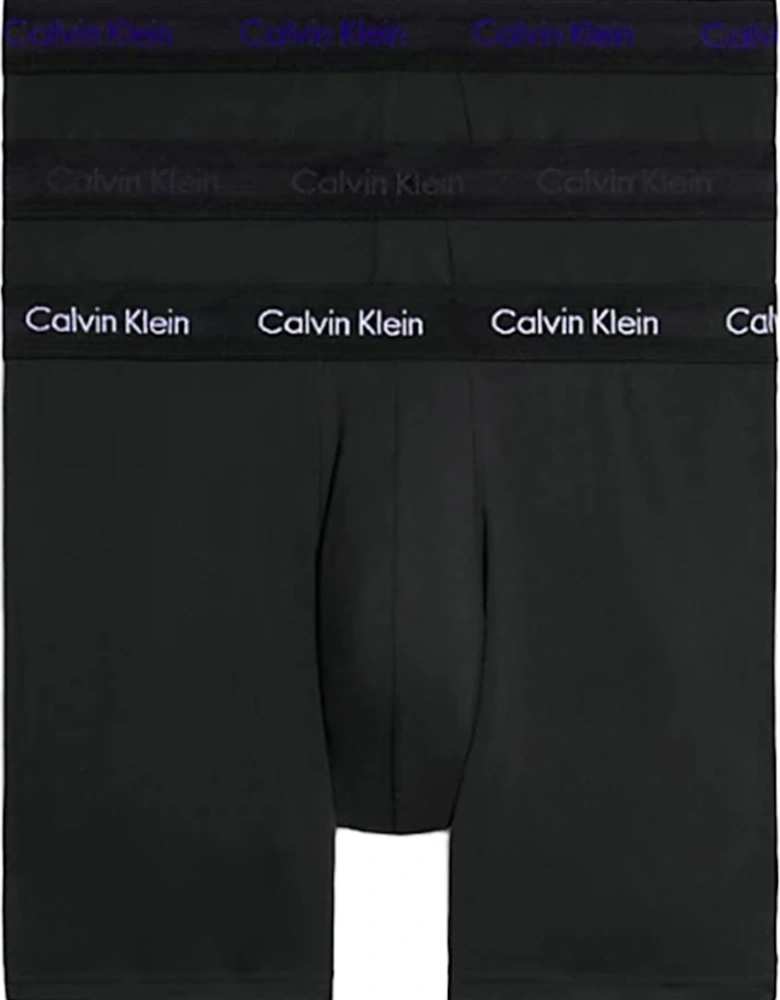 Mens 3Pkt Contrast Band Boxers (Black/Grey)
