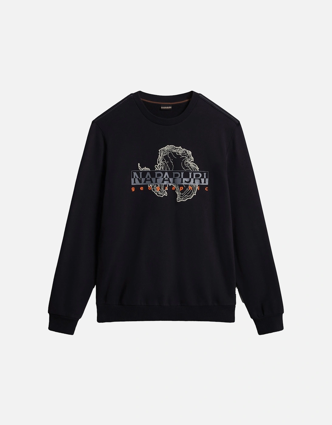 Mens B-Iceberg Geographic Sweatshirt (Black), 7 of 6