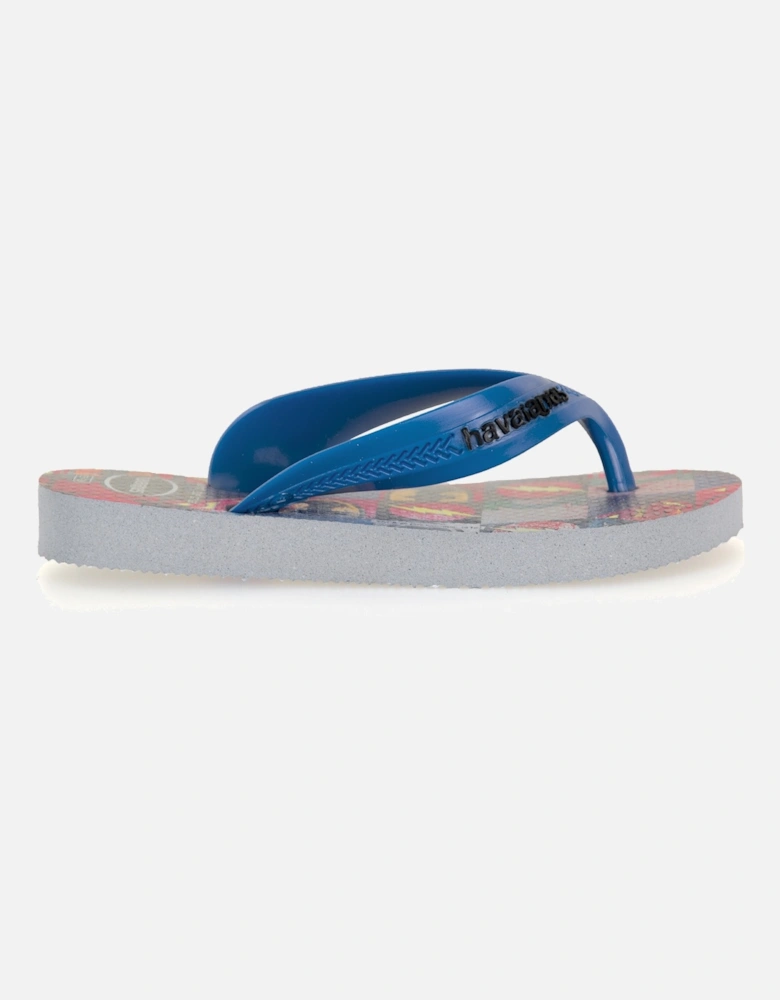 Juniors Max Heroes Flip Flops (Blue)