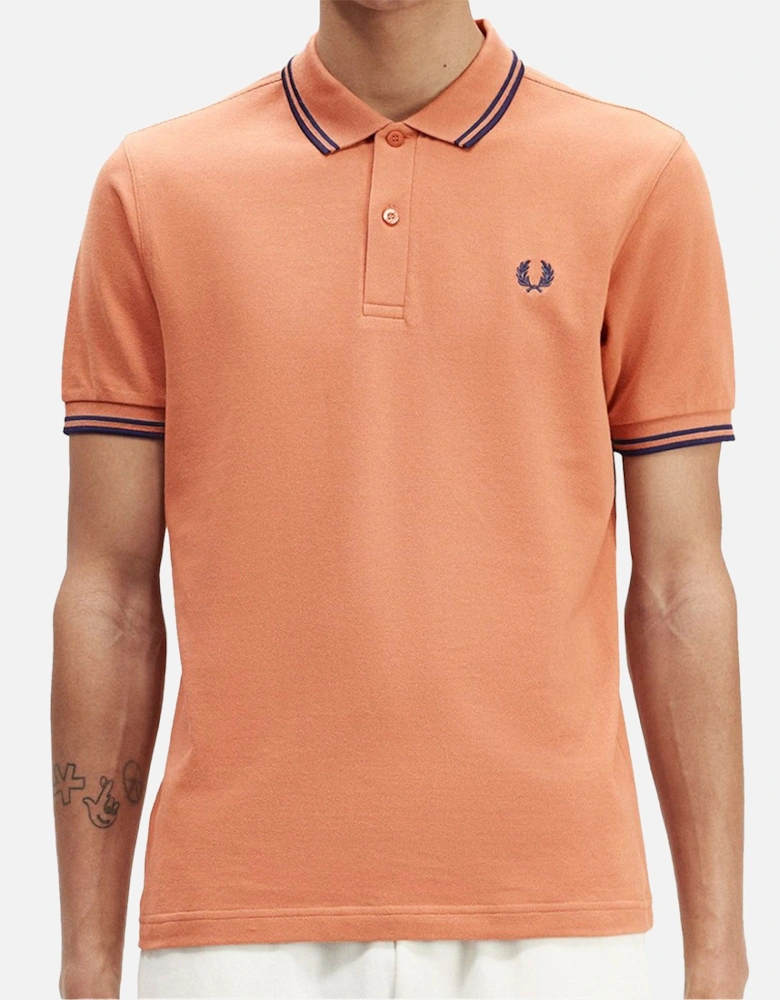 Mens Twin Tipped Collar Polo Shirt (Rust)