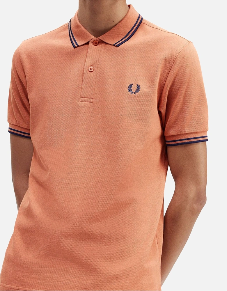 Mens Twin Tipped Collar Polo Shirt (Rust)