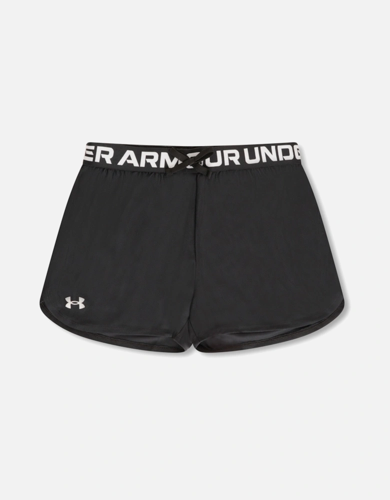 Youths Girls Play Up Solid Shorts (Black)