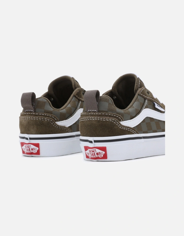 Youths Filmore Tonal Check Pattern Trainers (Olive)