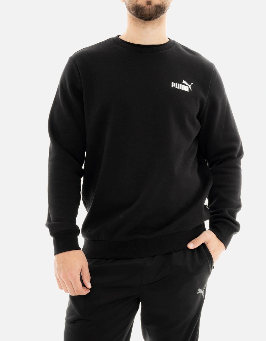 Mens Essential Small Logo Sweatshirt (Black), 4 of 3