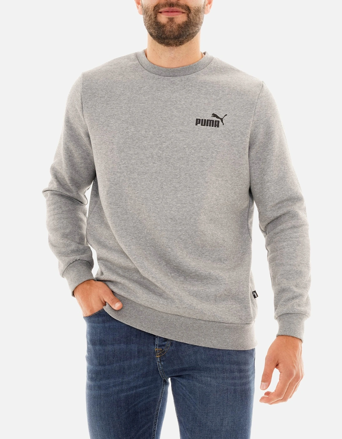 Mens Essential Small Logo Sweatshirt (Grey), 4 of 3