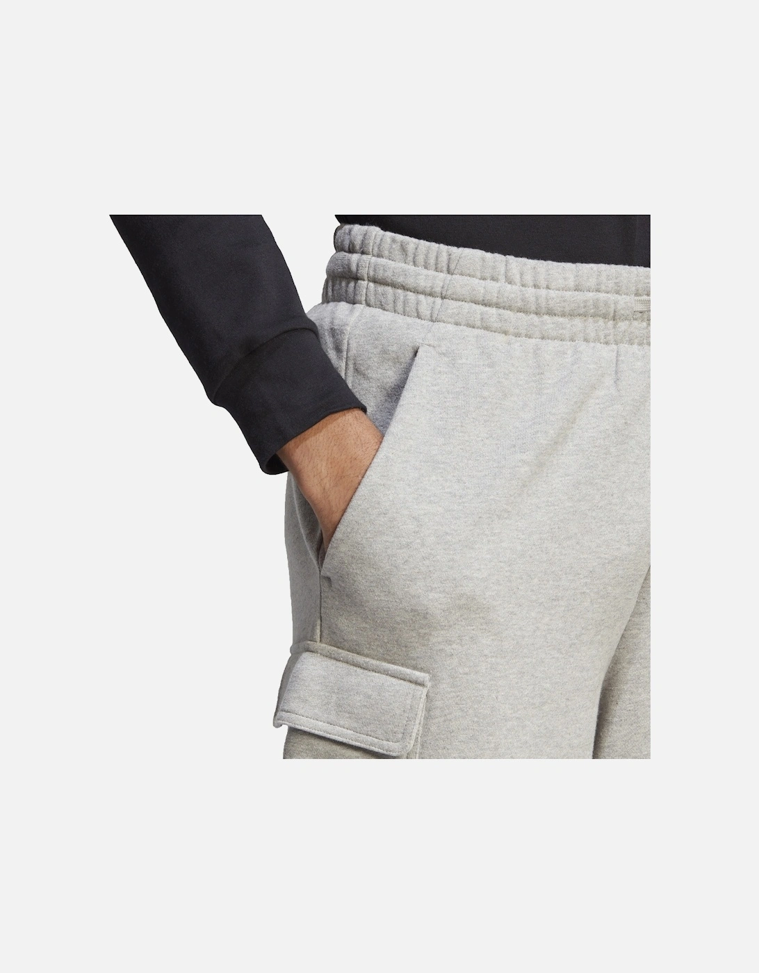 Mens Fleece Cargo Shorts (Grey)