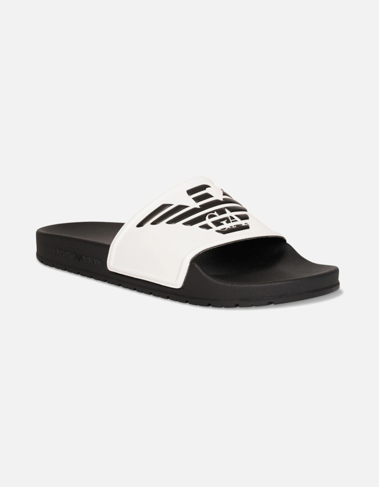 Mens Big Logo Sliders (White/Black)