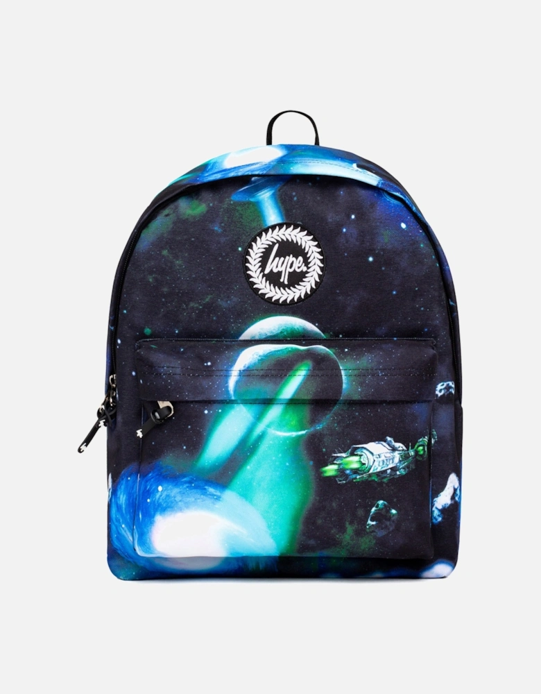 Black Green UFO Spaceship Backpack (Black)