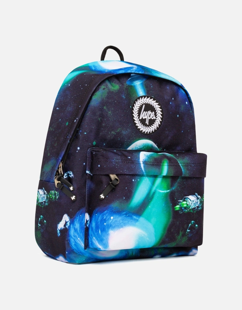 Black Green UFO Spaceship Backpack (Black)