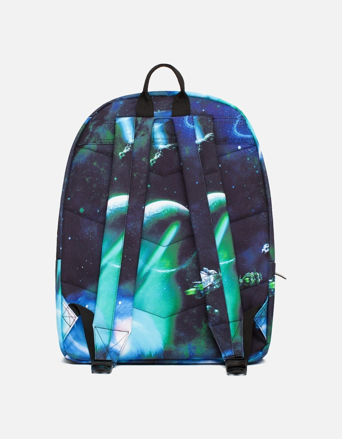 Black Green UFO Spaceship Backpack (Black)