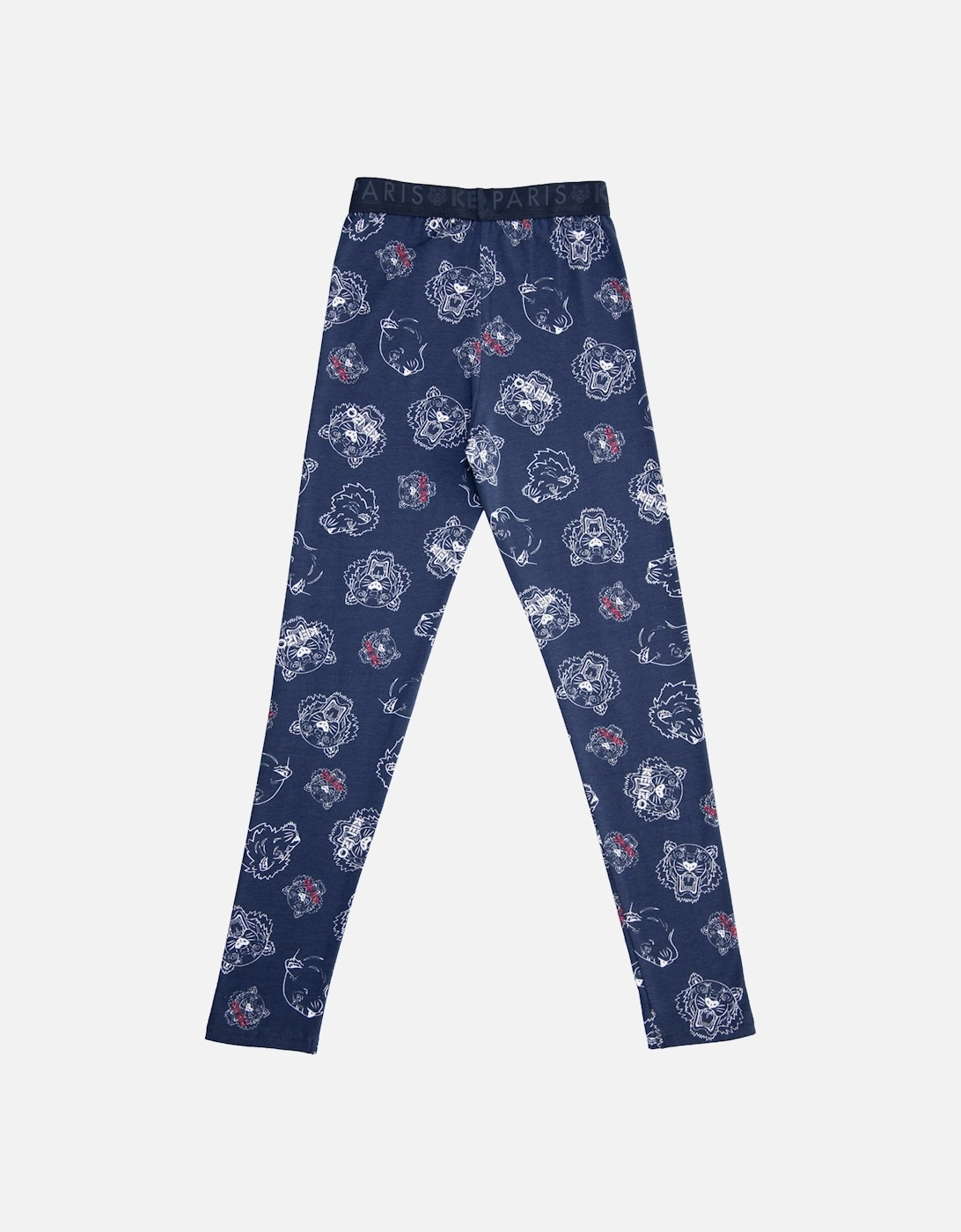 Kids Juniors Tiger Face Print Leggings (Navy)